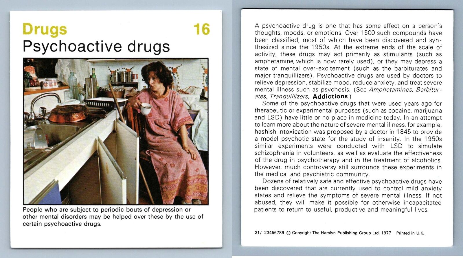 Psychoactive Drugs #16 Drugs - Home Medical Guide 1975-8 Hamlyn Card
