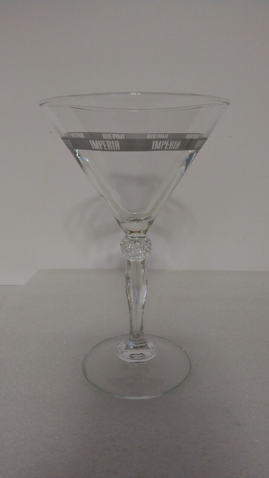 Russian Standard Super Premium Imperia Vodka Etched Logo Martini Glass Very Rare