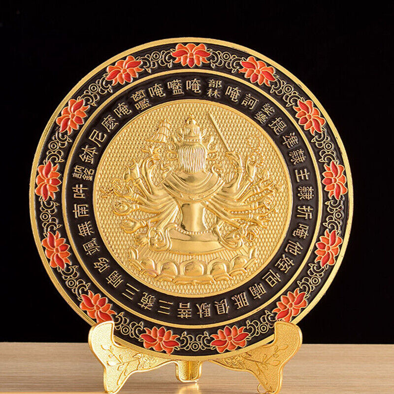 Painted Buddhist Furnishing Mirror Tantric Alloy Handicraft Auspicious Tibetan