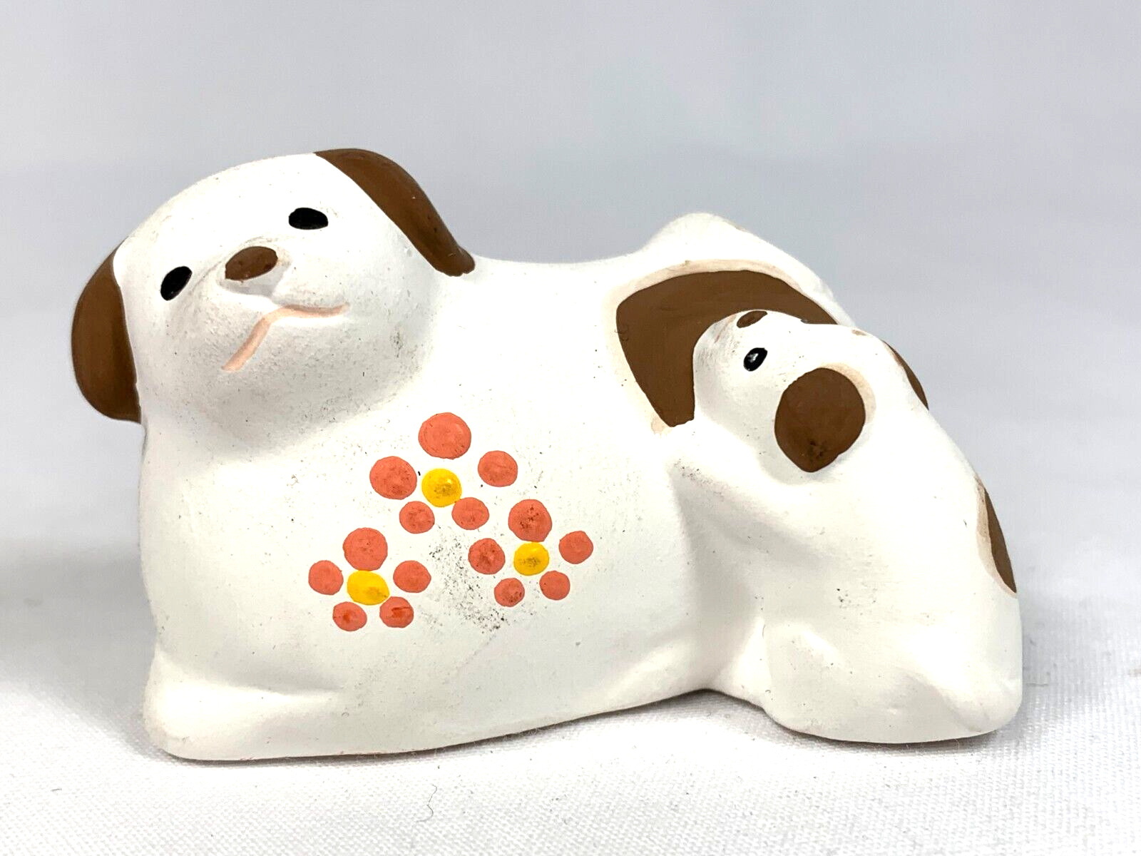 Akita Dog Mother & Puppy Japanese Cherry Blossoms Year of the Dog Figurine