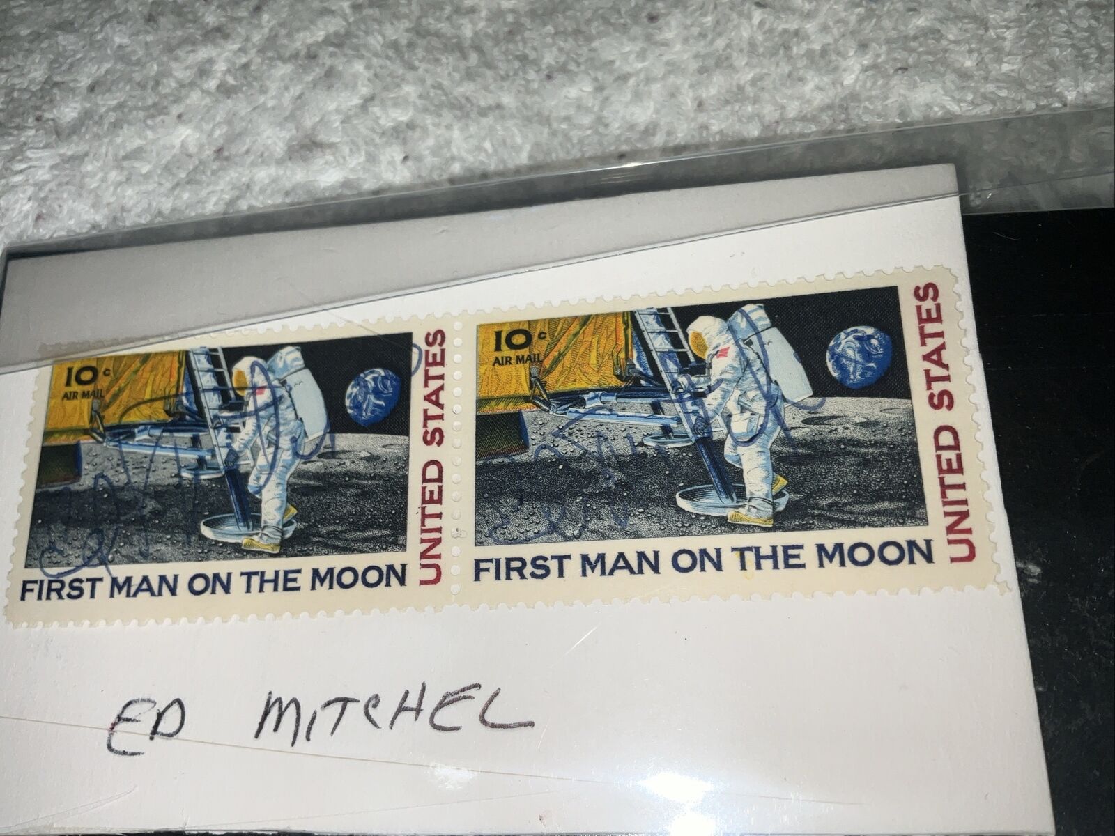 Edgar Mitchell Apollo 14 Signed First Man On The Moon Stamp Single Stamp