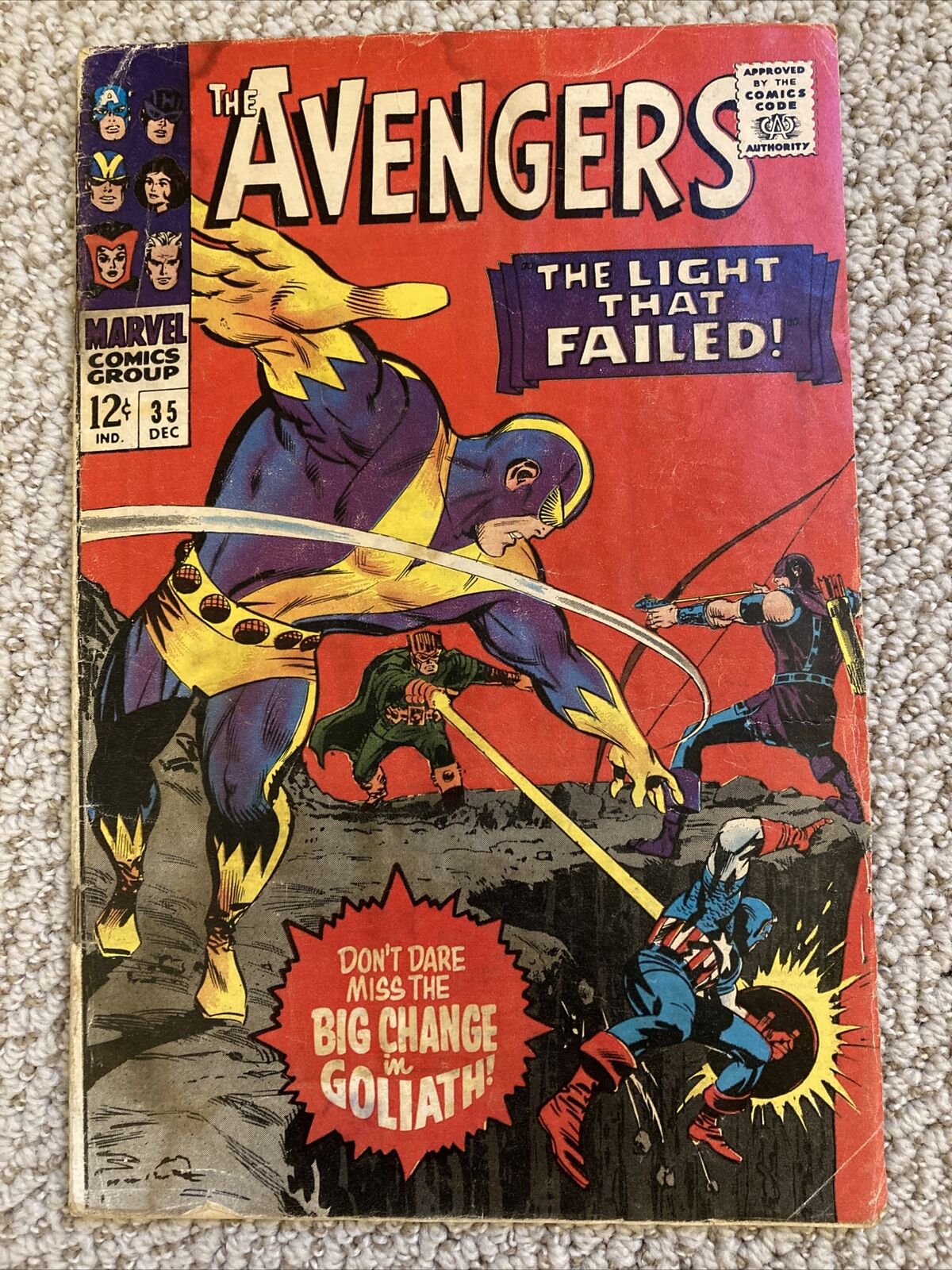 Avengers 35 Marvel Comics 1st. Series 2nd App. Living Laser 1966 Reader Copy