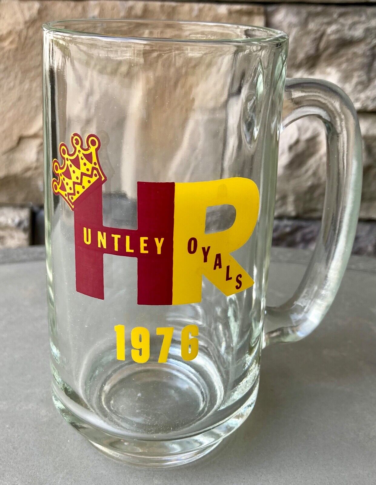 HUNTLEY ILLINOIS 1976 History Vintage ROYALS Sports School Rare Glass Mug