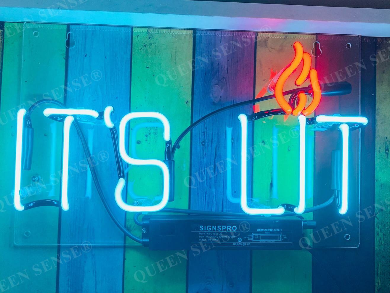 New IT\'S LIT Neon Light Sign Lamp Beer Pub Acrylic 14\