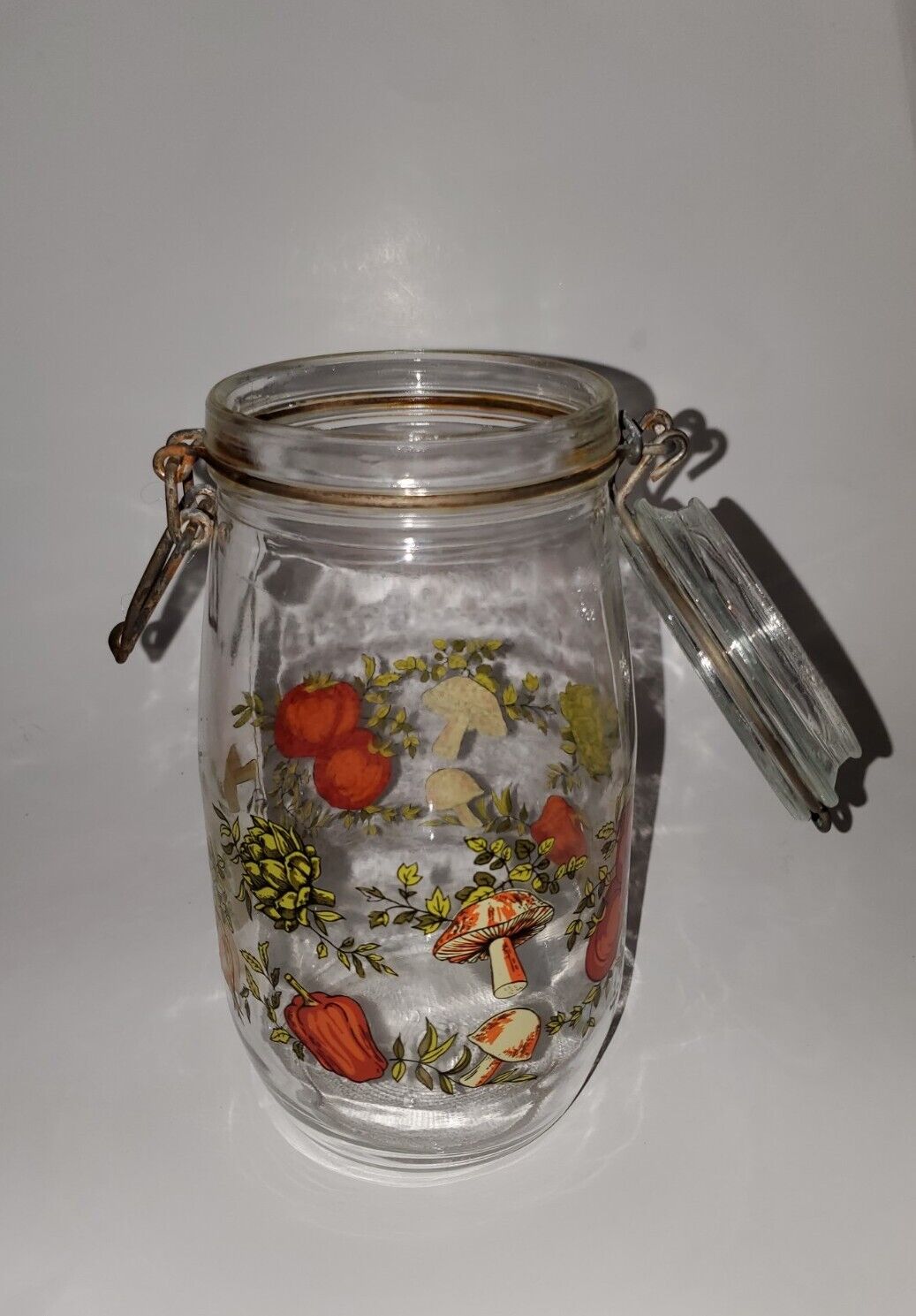 Vintage Arc France Wire Bail Glass Spice Of Life Canister
