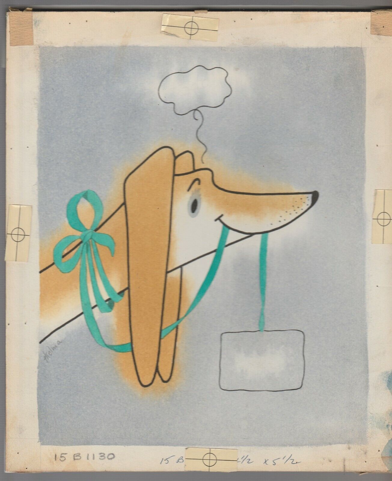 HAPPY BIRTHDAY Vintage Dog with Letter in Mouth 8x10\