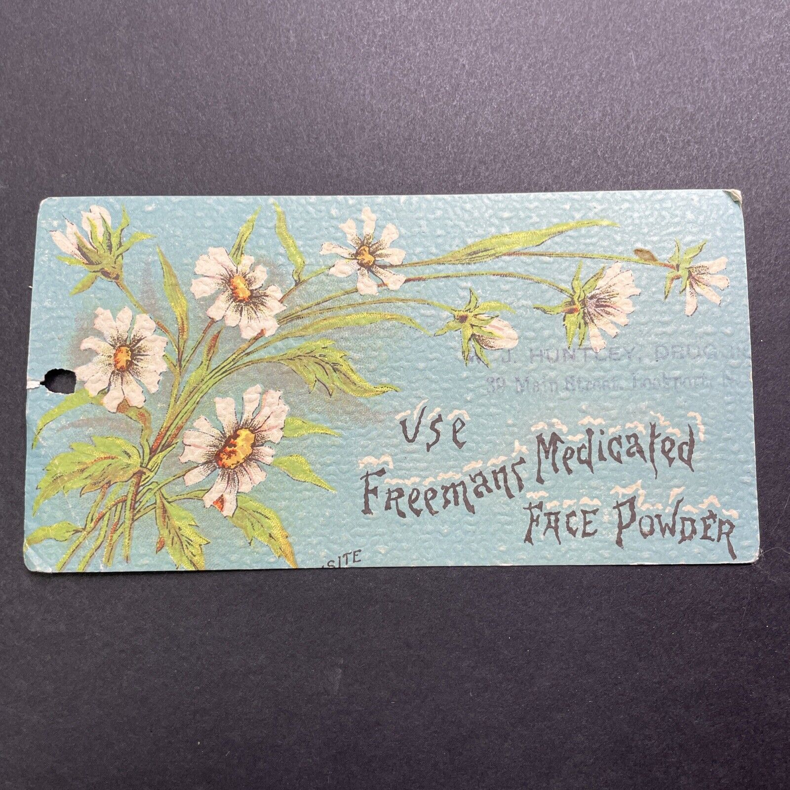 Antique 1900s Freemans Medicated Face Powder Victorian Trade Card Tag V3497