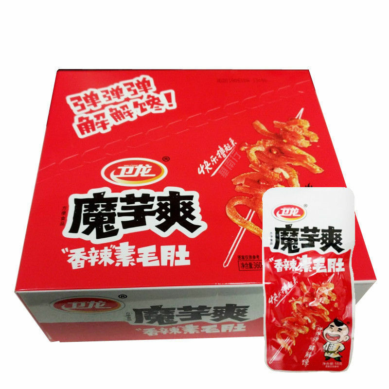 Wei Long Spicy Konjac Snack Latiao Xiangla Scharf 18g x20pack - Vegeterian