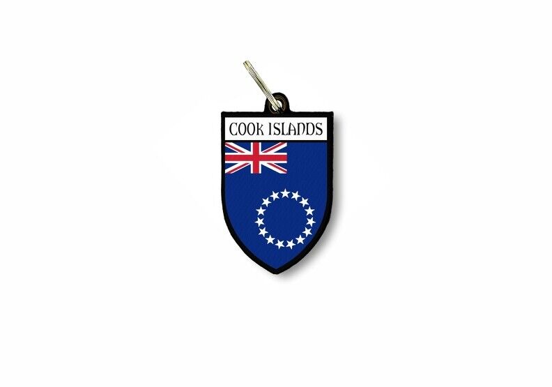keychain key chain ring flag national souvenir shield cook island