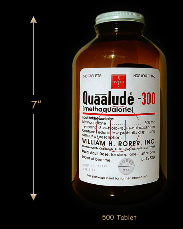 Large reproduction Quaalude bottle, Quaaludes qualude
