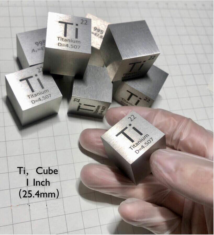 1 x 1 Inch 25.4mm Titanium Ti Metal Cube Density 99.97% Pure Ti Element 74.5g