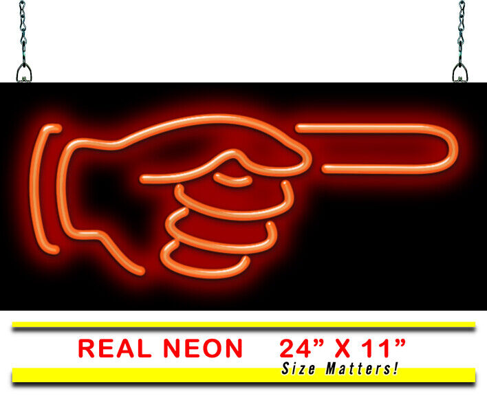 Right Pointing Hand Neon Sign | Jantec | 24\
