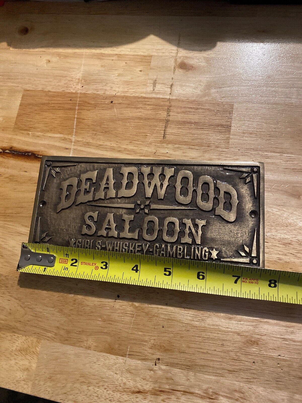 Deadwood Saloon Sign South Dakota Territory Metal Plaque GIRLS WHISKEY GAMBLING