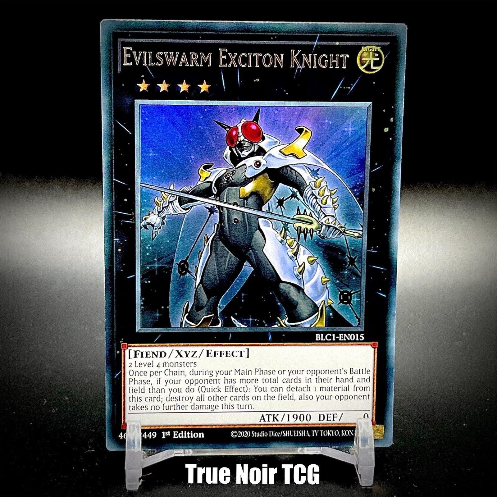 Evilswarm Exciton Knight BLC1-EN015 Silver Ultra Rare 1st Edition (VLP)