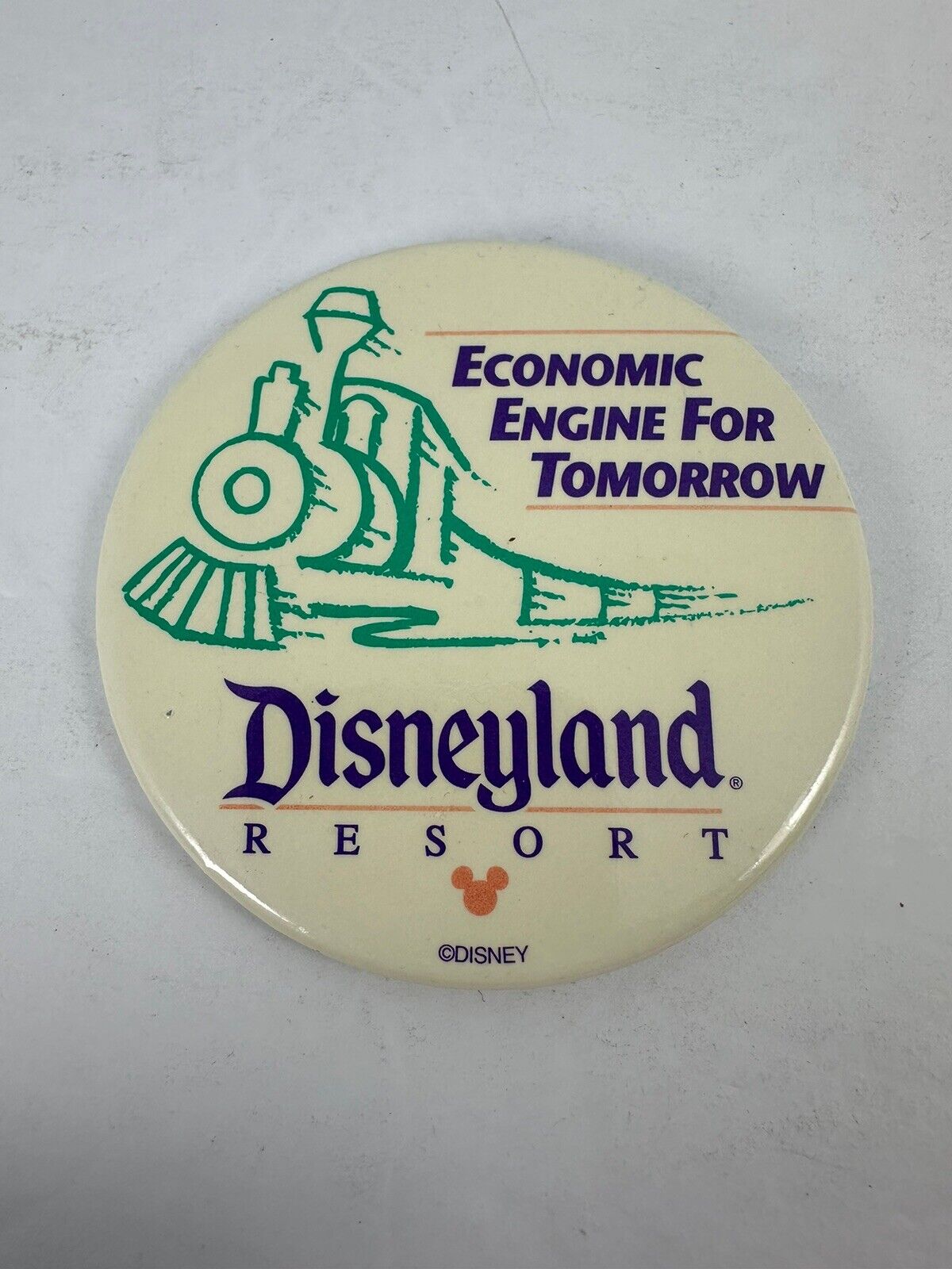 Disney Pin Button - Economic Engine for Tomorrow - Cast Train Disneyland Resort