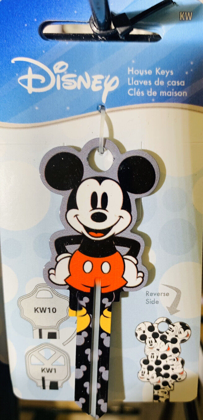 Mickey Mouse Shape  Key Blank House Key Kw1, KW11 Kwickset 3D Painted Blank