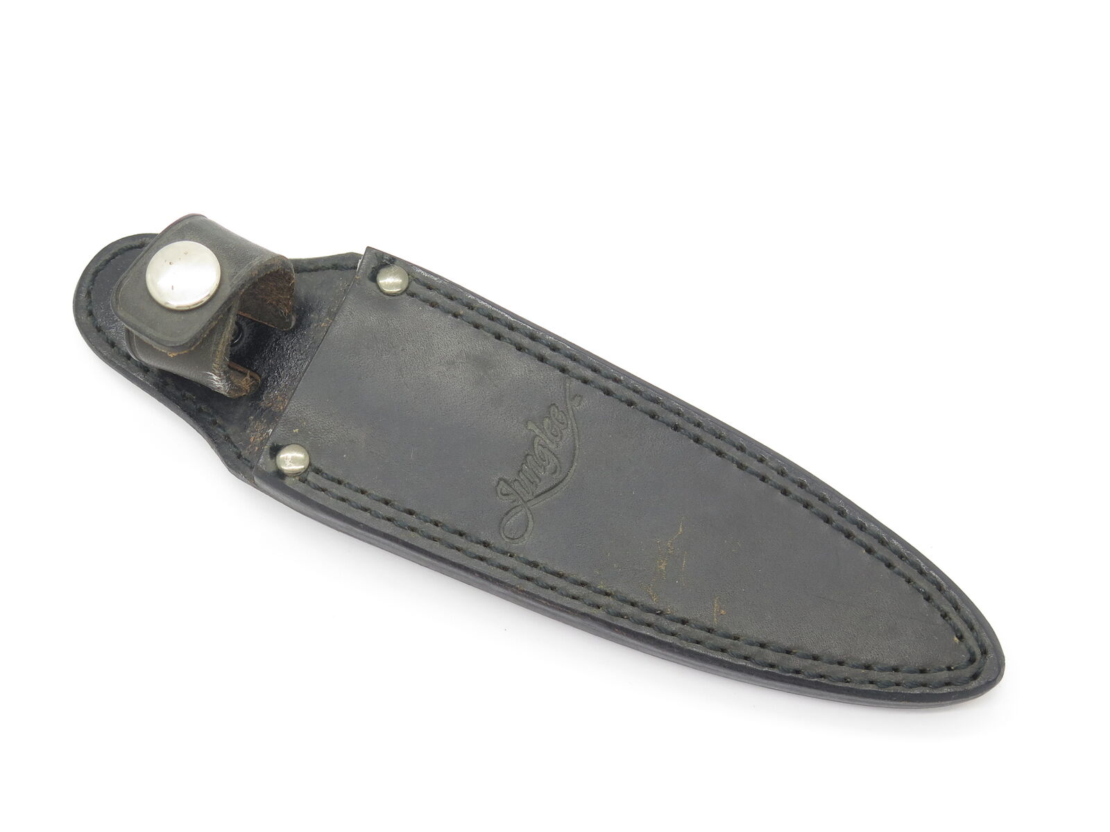 Vintage Junglee Seki Japan Belt Clip Leather Fixed Blade Dagger Knife Sheath