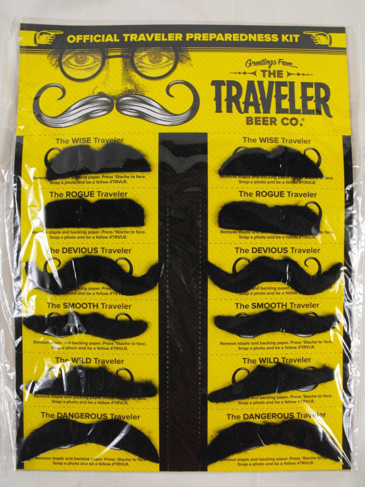 THE TRAVELER BEER CO. Mustache Kit - 12 Novelty Mustaches 