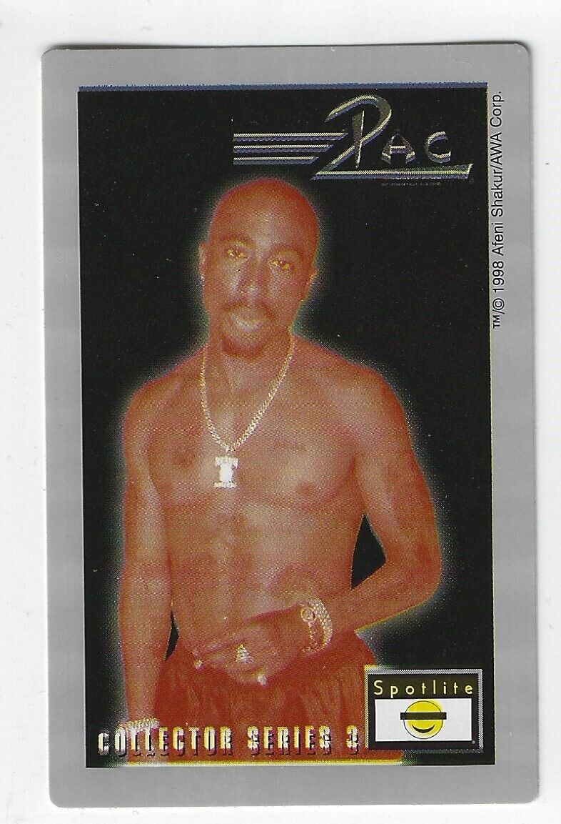 1998 Tupac 2PAC Shakur Collector Series 3 Spotlite AWA Corp Blank Back Sticker