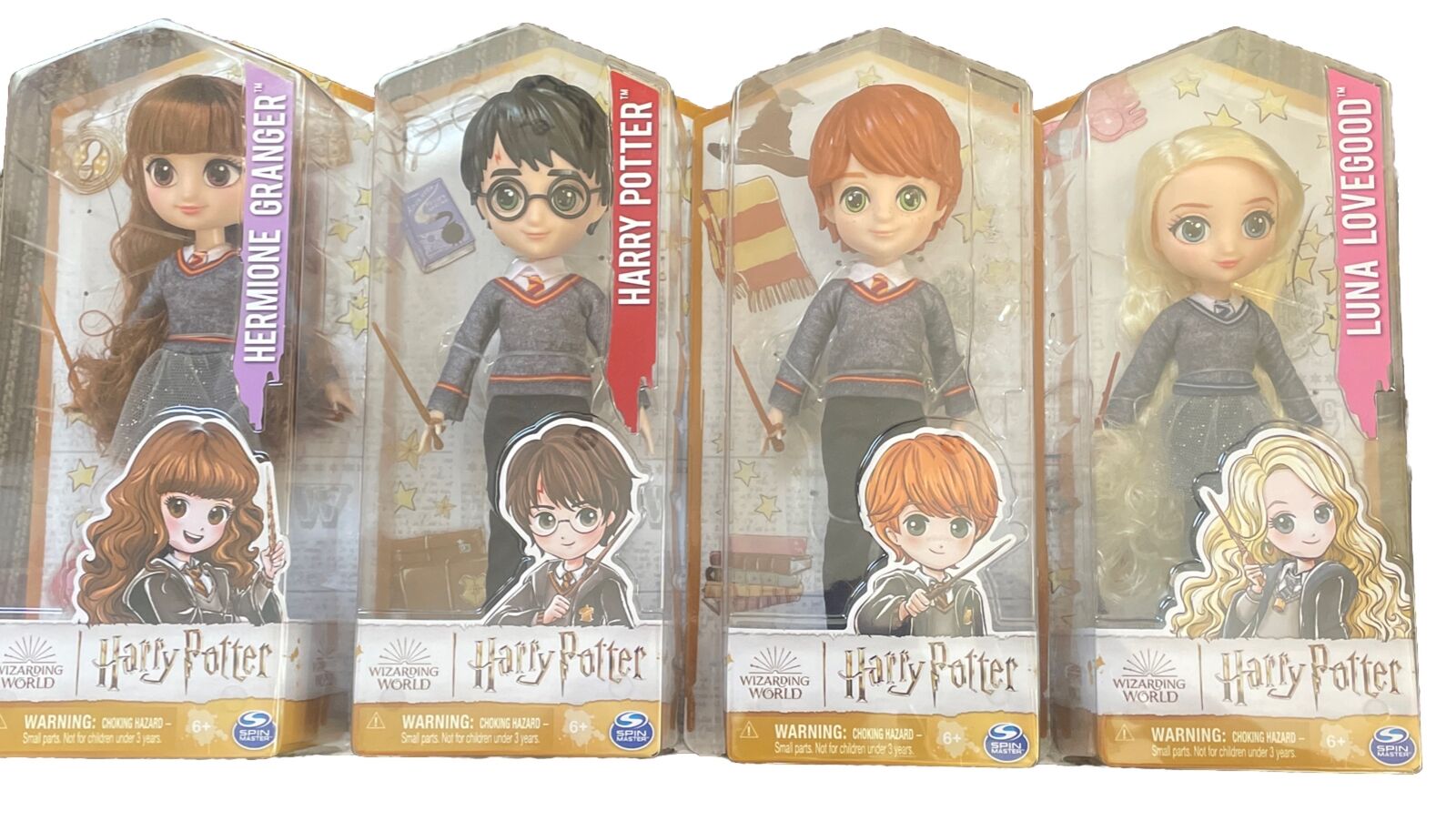 Spin Master Wizarding Harry Potter Dolls Lot Of 4 Hermione, Harry, Luna And Ron