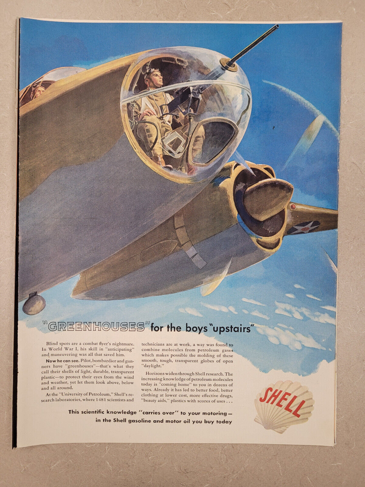 VTG 1942 Original Magazine Ad Shell Gas Gasoline Greenhouses For Boys Upstairs