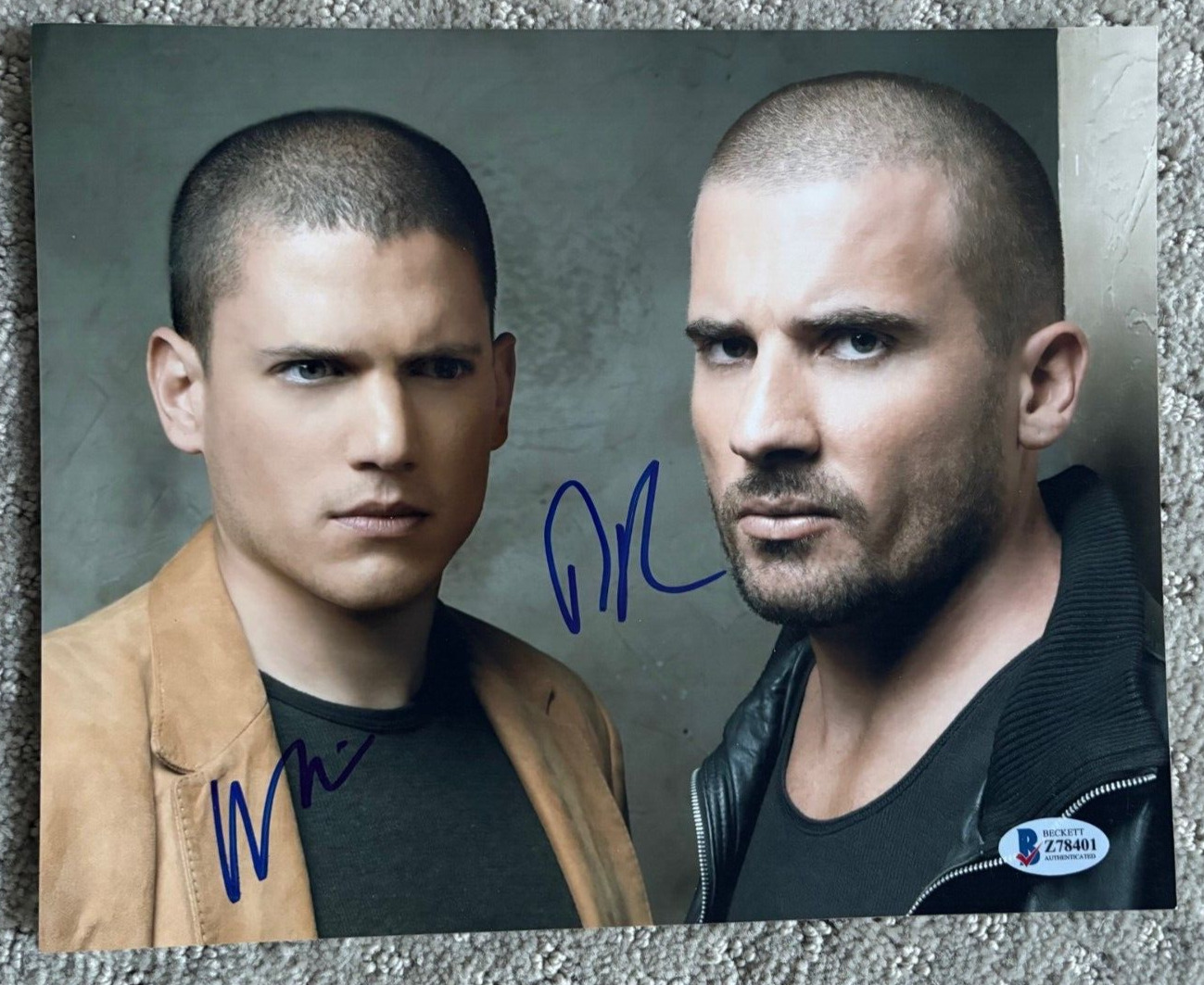 Wentworth Miller Dominic Purcell signed autographed 8x10 photo Prison Break COA