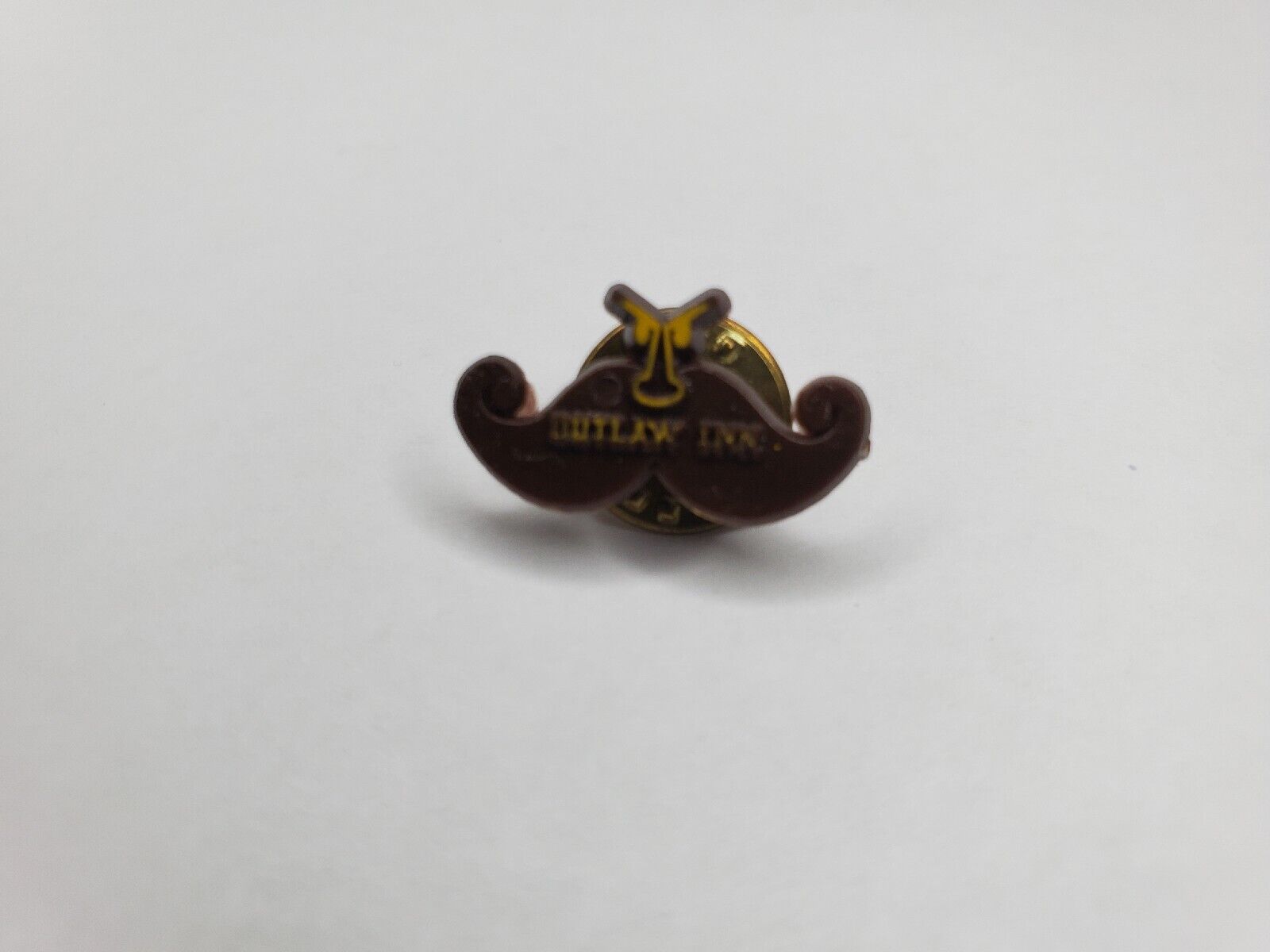 Vintage Outlaw Inn Moustache Design Pin USED