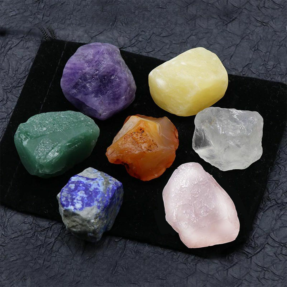 7PCS Large Raw Fluorite Crystals Healing Crystals Natural Gemstones Reiki Stone
