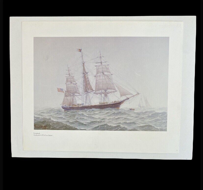 Old Naval Print,Fred S. Cozzens,Untitled Print by Arthur Baker,1926,Sailboats