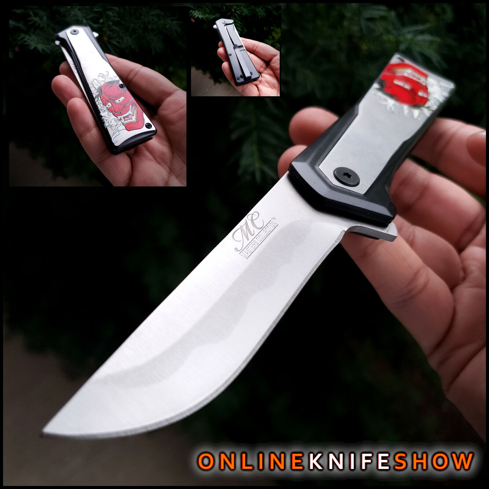 BLACK LUCIFER TACTICAL SPRING ASSISTED POCKET KNIFE Red Devil Folding Blade NEW