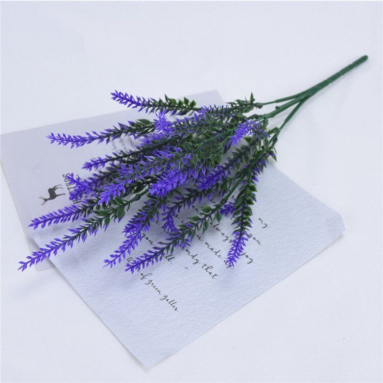 4/10 Artificial Lavender Plants Fake Flower Plastic Indoor Outdoor Garden Decor