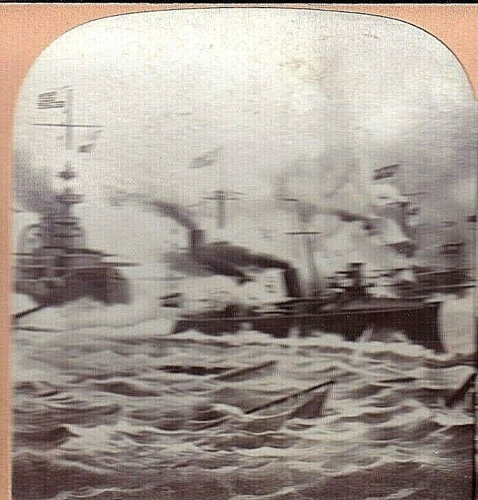 Battle of Manila Bay Philippine American War Stereoview Photograph 1900 Kilburn