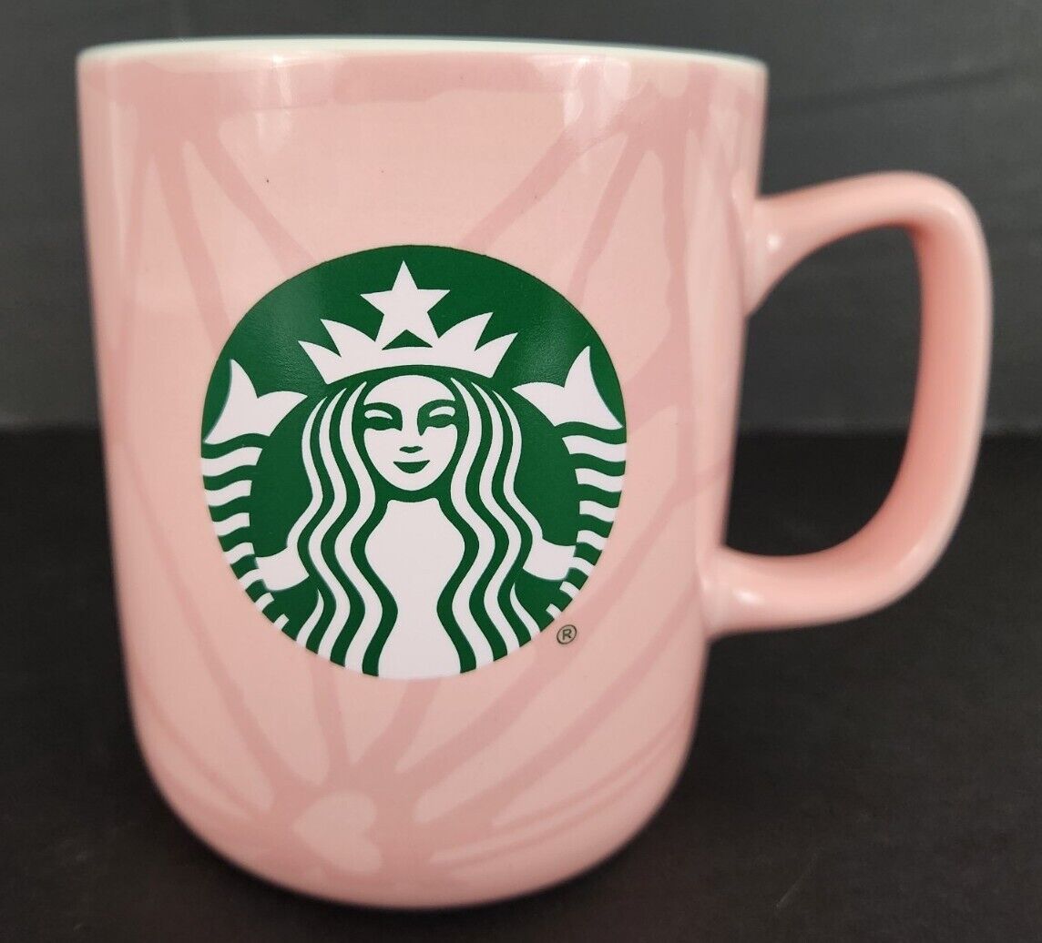 Starbucks Siren Logo Cute Pink Ceramic Collectible 15 oz Coffee Mug Cup - 2021