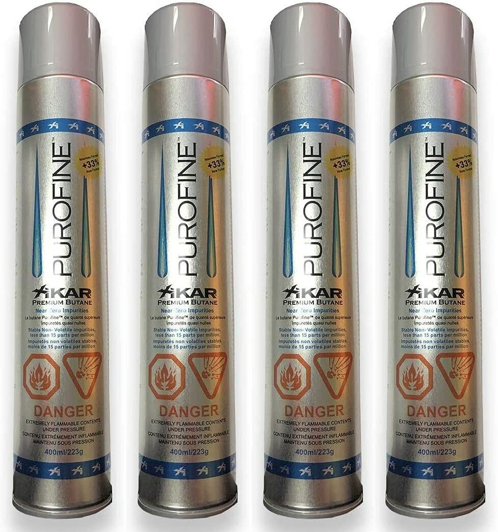 XIKAR PUROFINE Premium Butane Lighter Refill, 13.52 oz (400 ML) 4 Pack