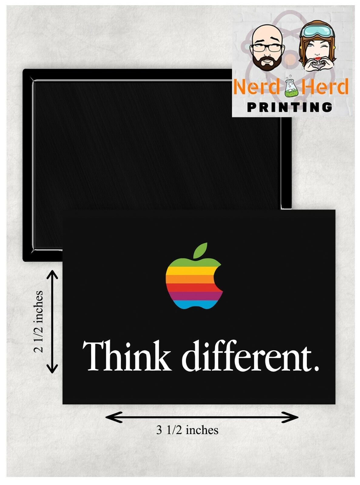Apple Think Different 2 1/2 x 3 1/2 in Refrigerator Magnet