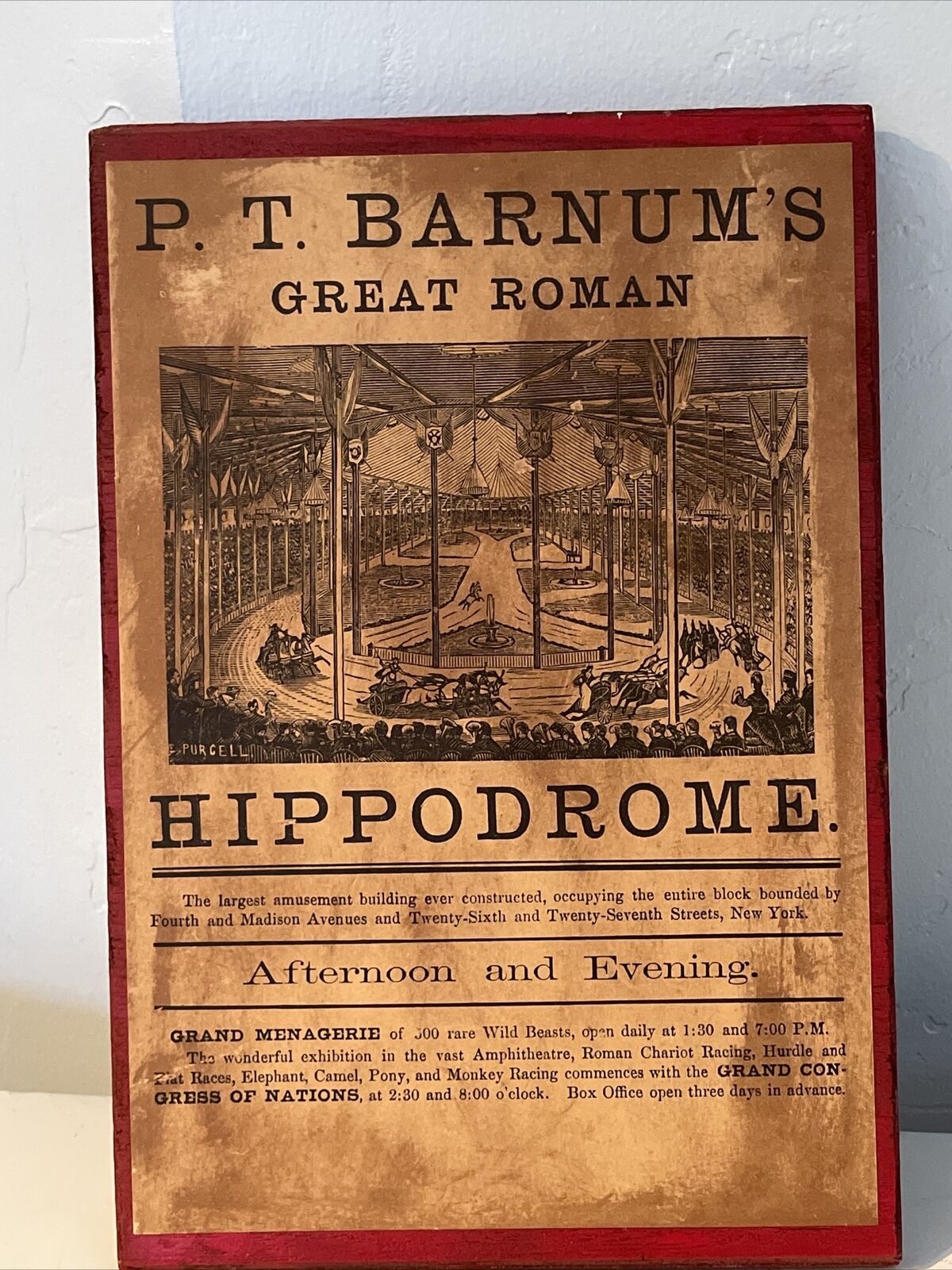 P T Barnum\'s Roman Hippodrome Circus Performance Advertising Poster Paper