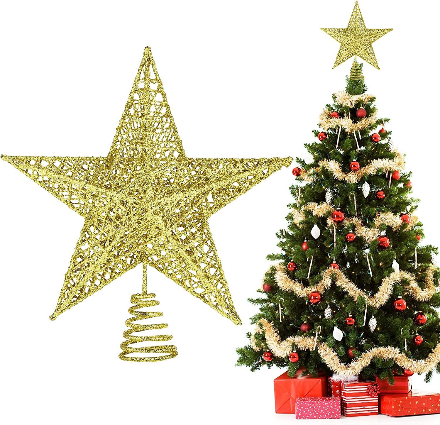 Christmas Tree Topper,9 Inch Christmas Star Tree Topper for Christmas Decoration