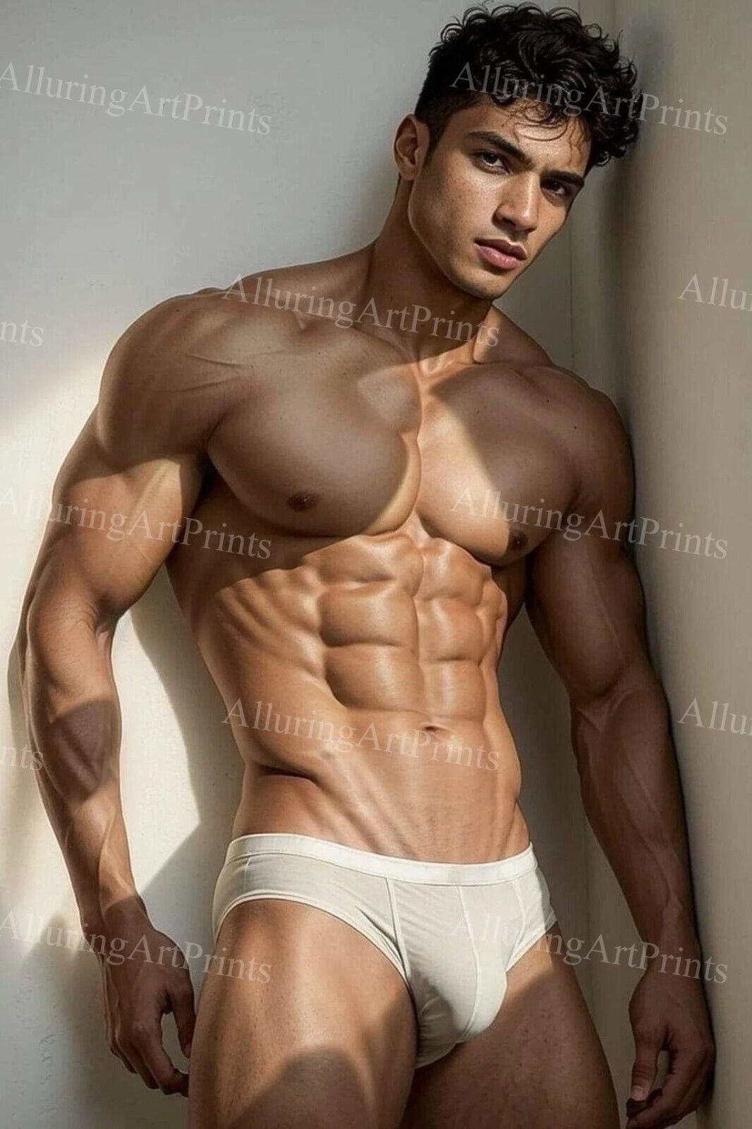 13x19 Male Model Photo Print Muscular Handsome Beefcake Shirtless Hunk -XX838