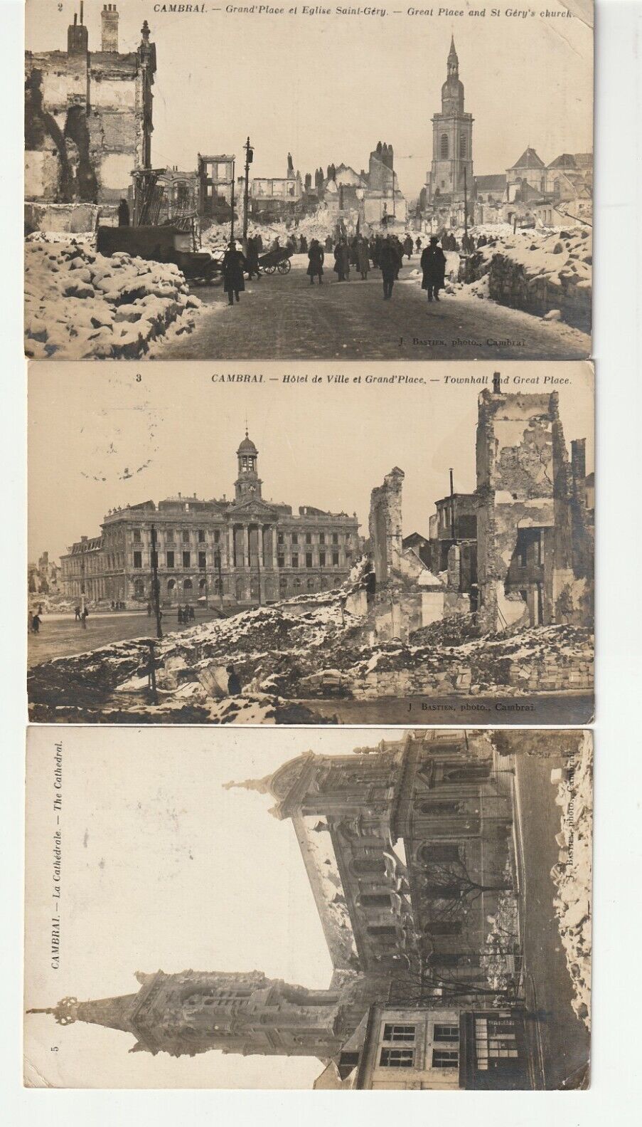 Antique Ww1? Cambrai Paris France 1919 ARMY Post Office S. 119 War Destruction 