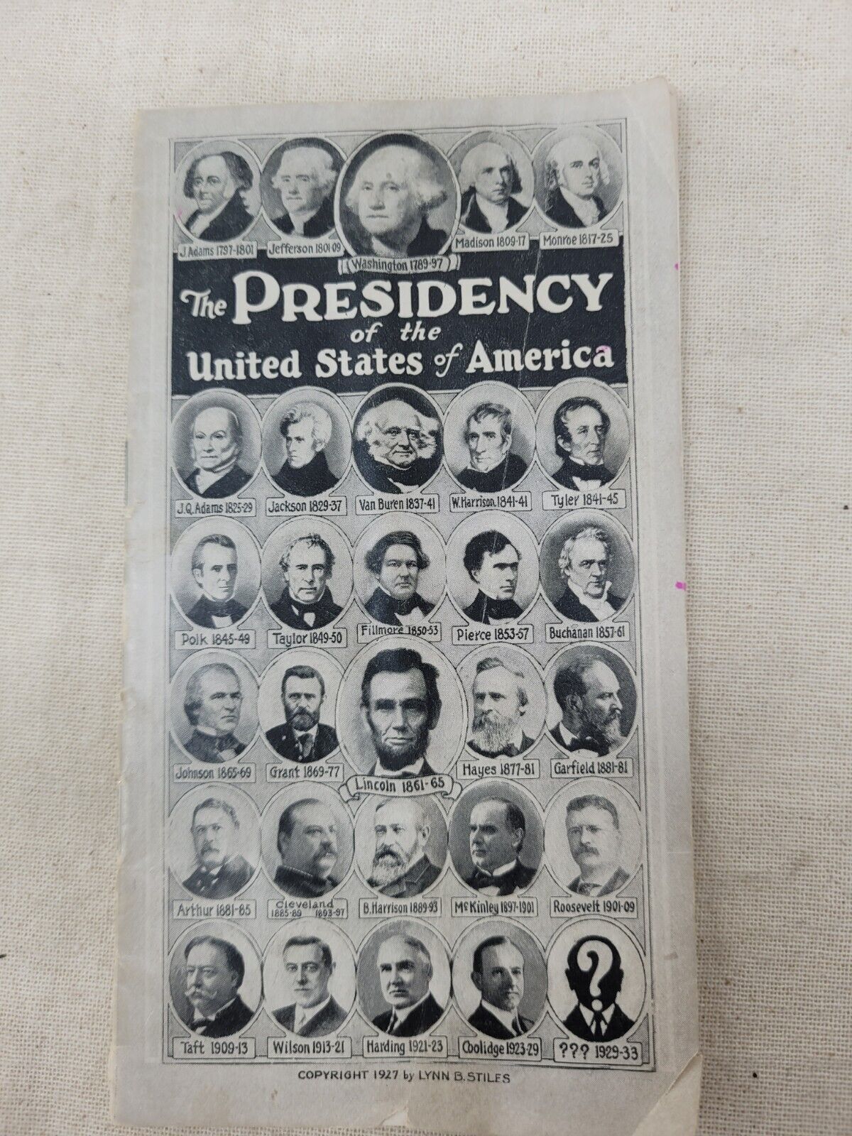 Vintage 1927 Booklet Presidency of the United States of America