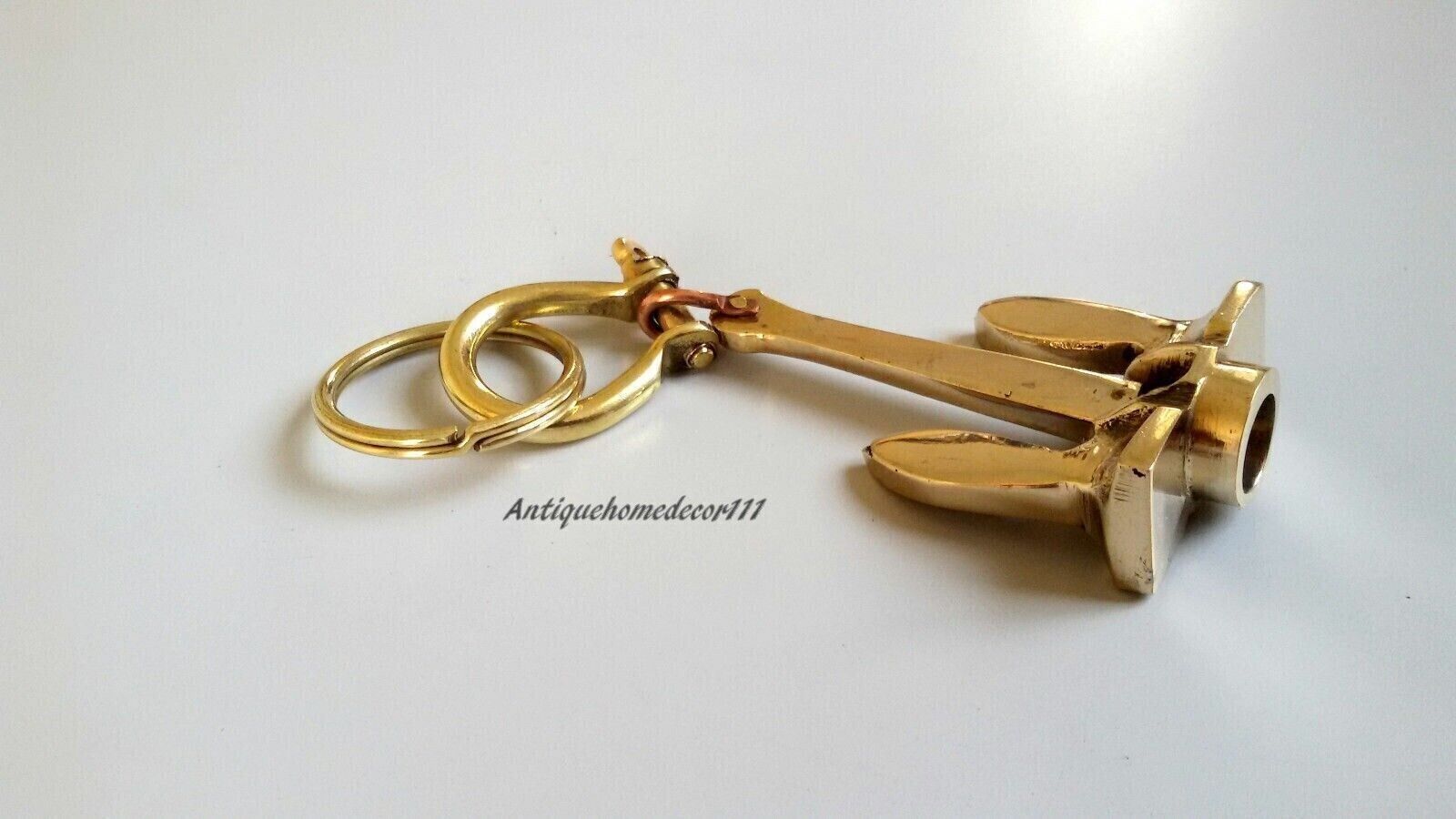 LOT OF 6 NAUTICIAL BRASS ANCHOR KEYCHAIN GOLDEN KEYCHAIN GIFT ITEM