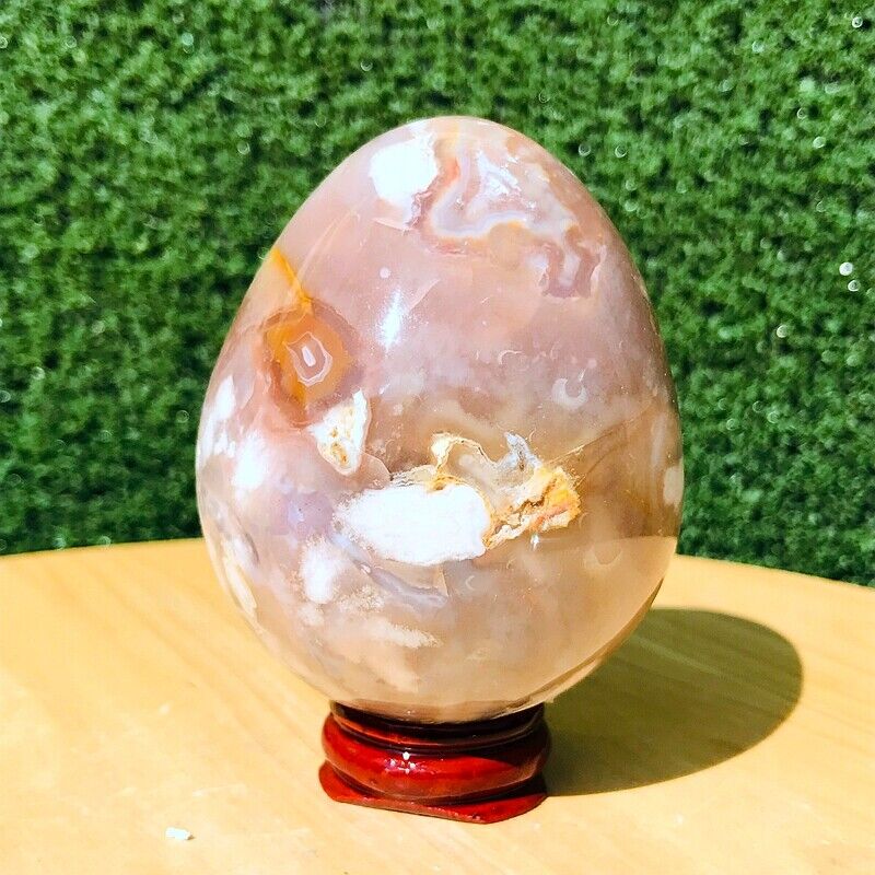 0.78LB Rare Natural Ocean jasper Egg Quartz Crystal Mineral Specimen Healing