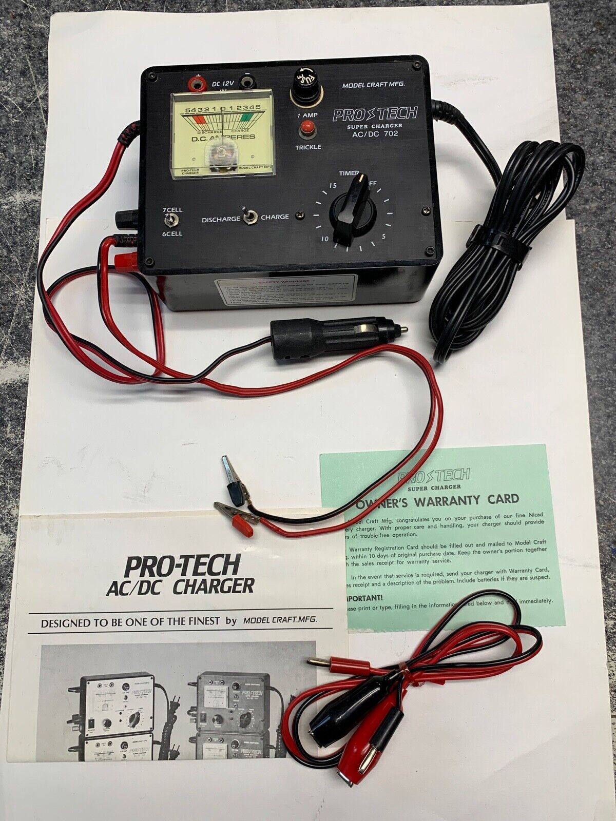 PRO TECH SUPER CHARGER 702 AC/DC FOR DICAD BATTERIES CRAFT MFG. IN BOX 