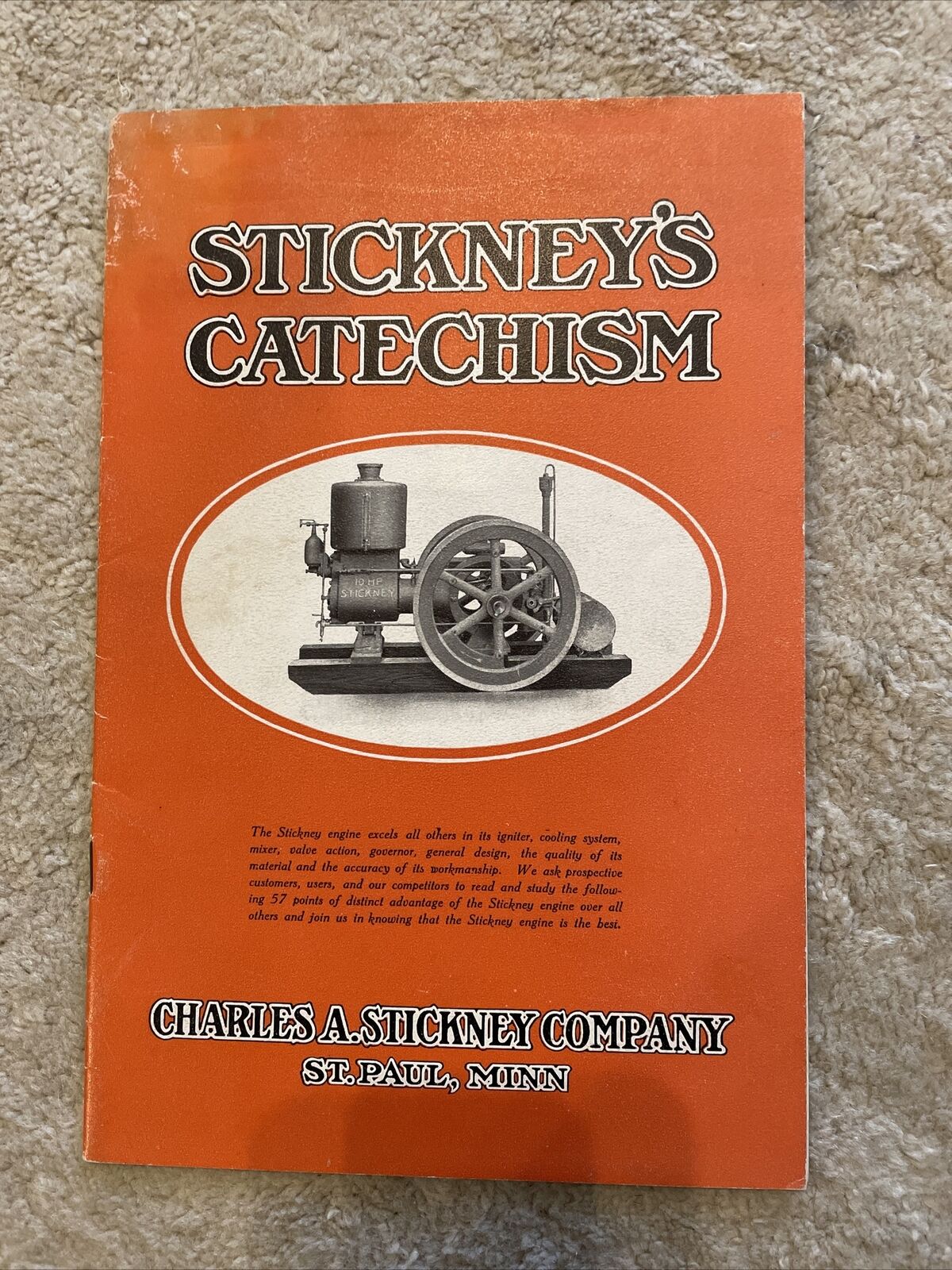 Vintage Stickney’s Hit And Miss Engine Sales Brochure 1900 