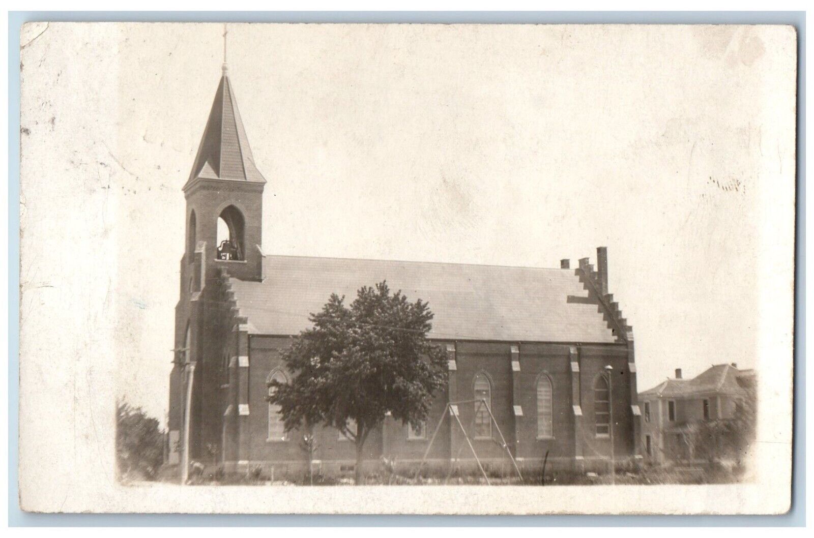 Wilson Kansas KS Postcard RPPC Photo Church Scene Exterior View 1919 Antique