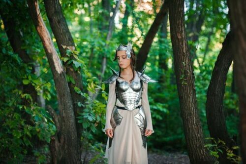 Christmas Medieval Warrior Lady Upper Body Suit Of Armor Larp Cosplay Costume