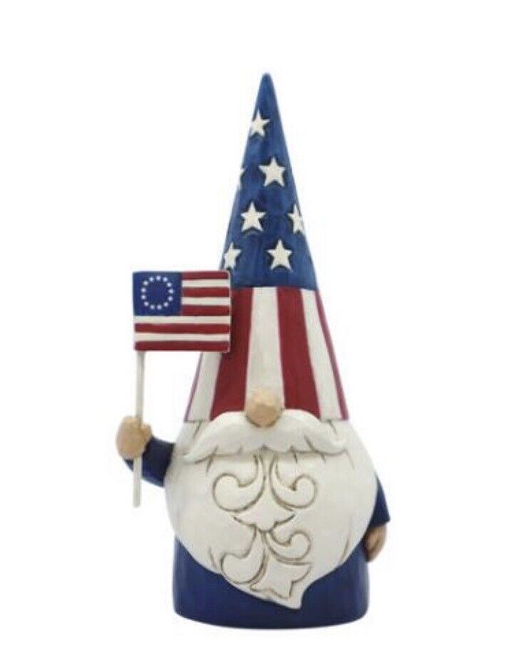 Jim Shore American Gnome Figurine 5.5” H Around the World  NIB Enesco Patriotic