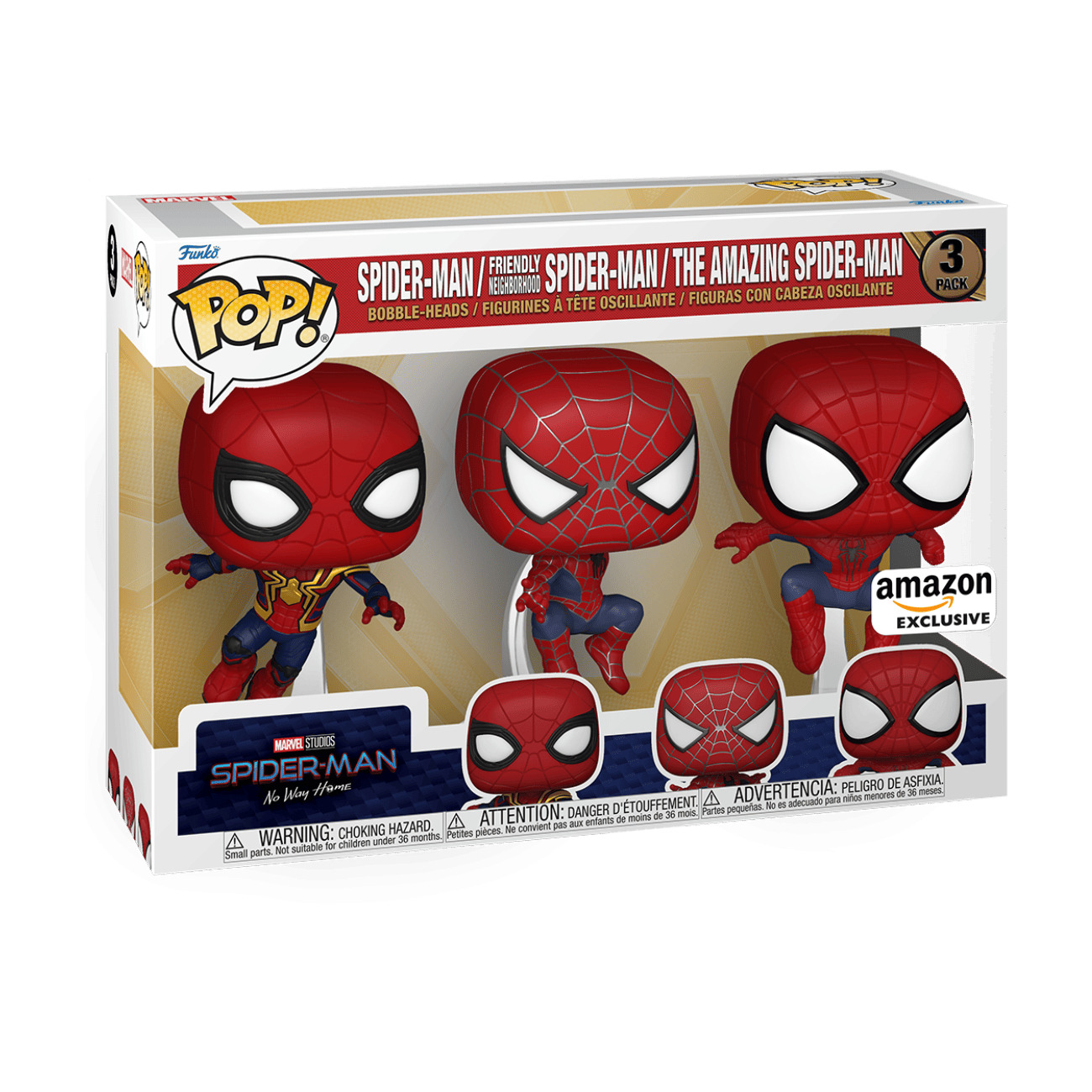 Funko POP Spider-Man No Way Home 3 Pack Amazon Exclusive Marvel