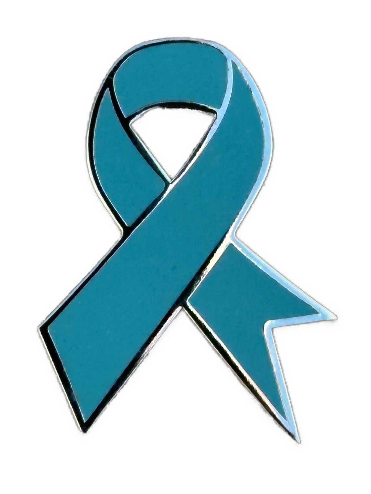 Tourette’s Syndrome Awareness Teal Enamel Ribbon 35mm Lapel Pin Badge