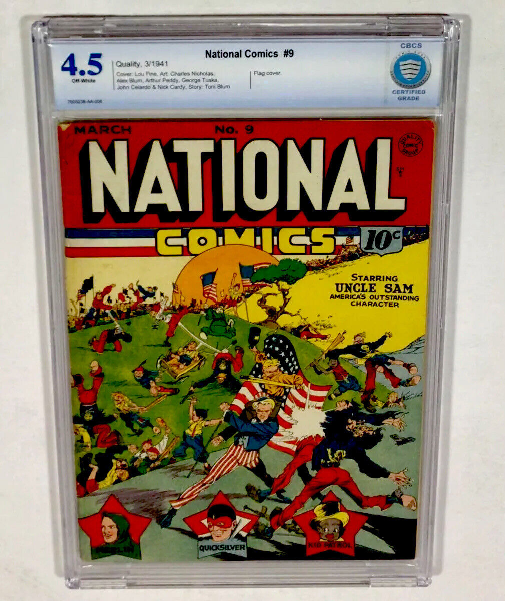 National Comics #9 CBCS 4.5 (Lou Fine Classic Flag Cover) 1941 Quality Comics